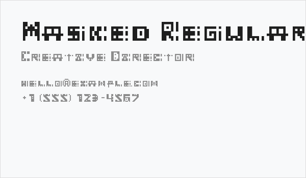 Masked Regular Business Card