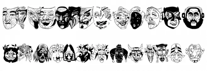MaskenballTwo Schriftart Groß