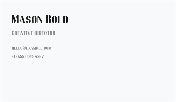 Mason Bold Business Card