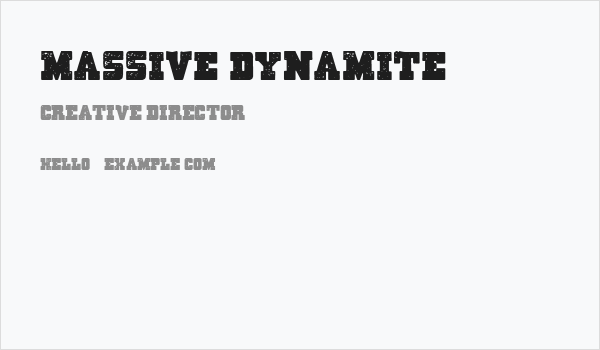 Massive Dynamite Business Card