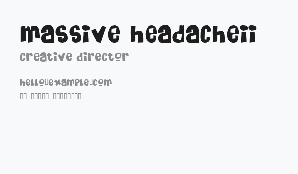 Massive HeadacheII Business Card