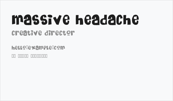 Massive Headache Business Card