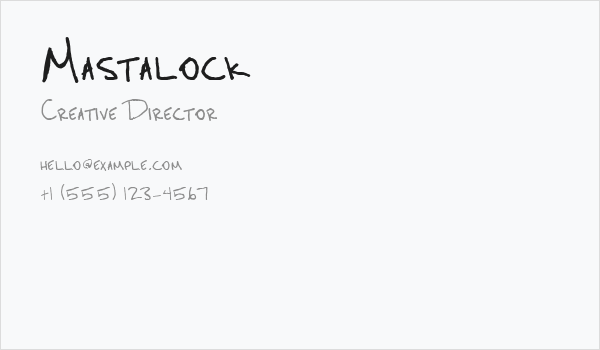 Mastalock Business Card