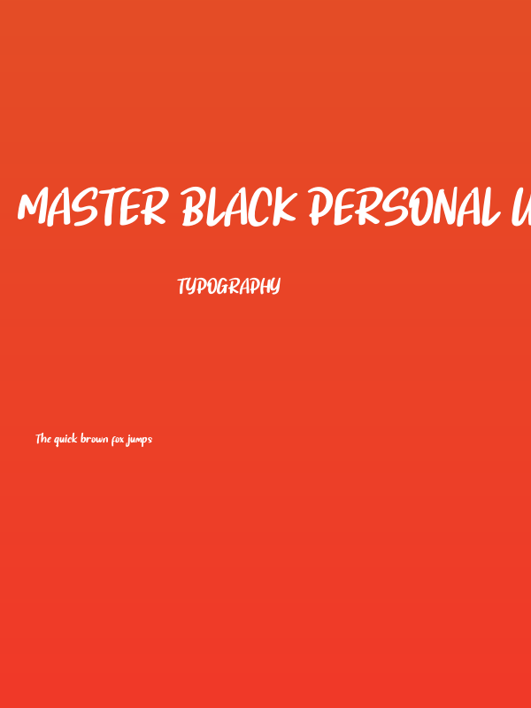 Master Black Personal Use Poster