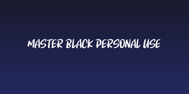 Master Black Personal Use Social Header
