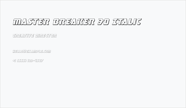 Master Breaker 3D Italic Business Card