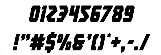 Master Breaker Condensed Italic Font OTHER CHARS