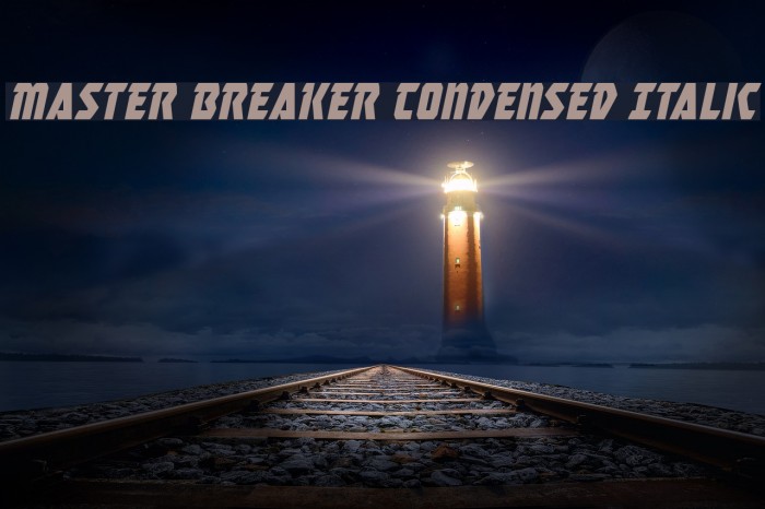 Master Breaker Condensed Italic Caratteri examples