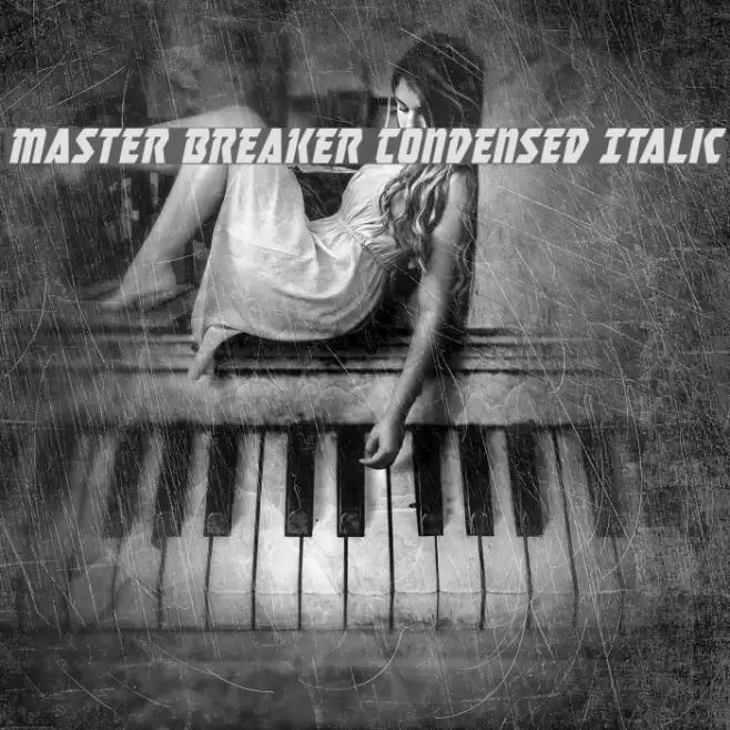Master Breaker Condensed Italic Font examples