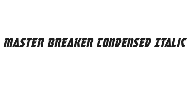 Master Breaker Condensed Italic Logo
