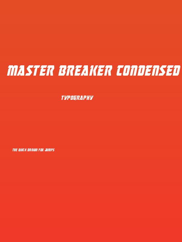 Master Breaker Condensed Italic Poster