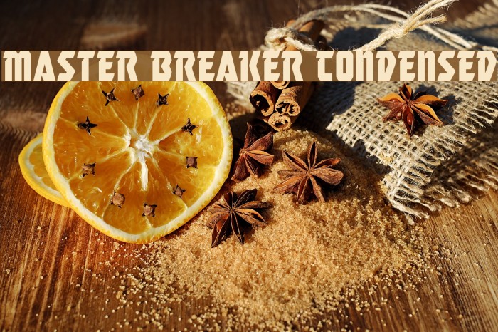 Master Breaker Condensed Font examples