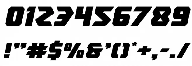 Master Breaker Expanded Italic Font OTHER CHARS