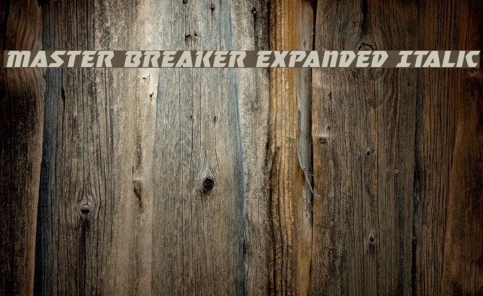 Master Breaker Expanded Italic Font examples