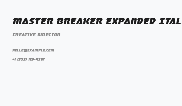 Master Breaker Expanded Italic Business Card