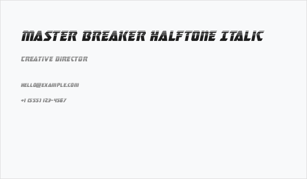 Master Breaker Halftone Italic Business Card