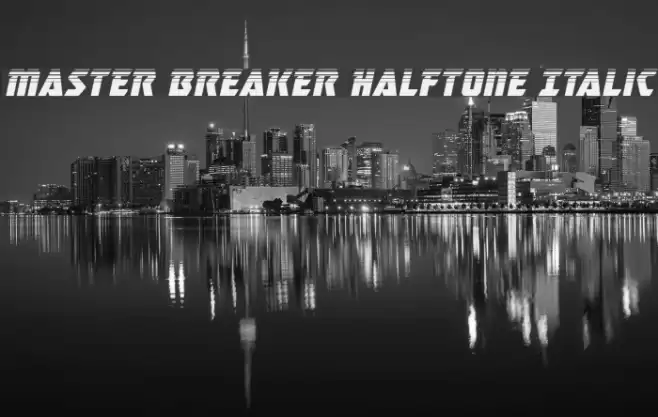 Master Breaker Halftone Italic Font examples