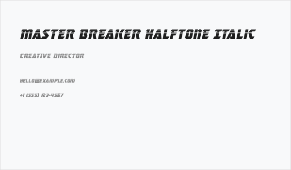 Master Breaker Halftone Italic Business Card