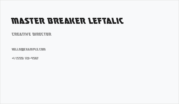 Master Breaker Leftalic Business Card
