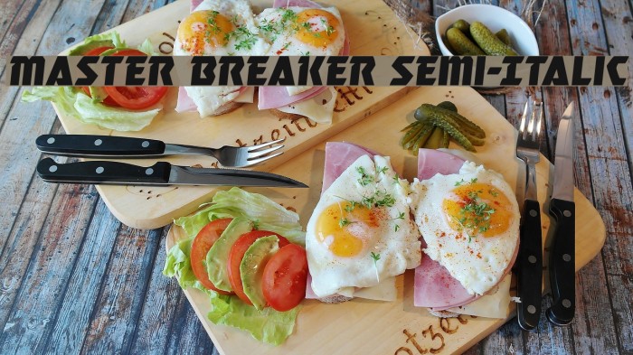 Master Breaker Semi-Italic Font examples