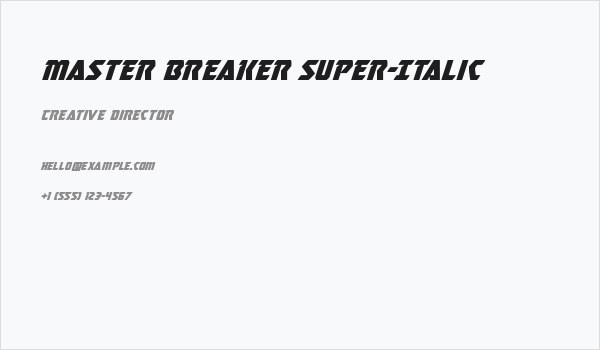 Master Breaker Super-Italic Business Card