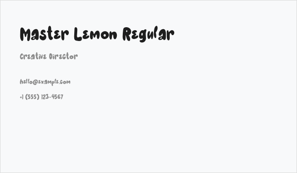 Master Lemon Regular Business Card