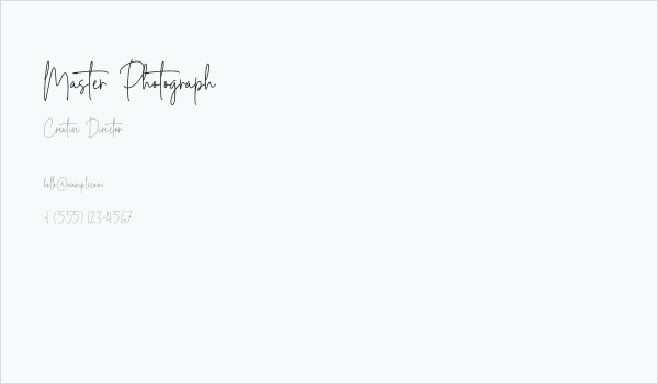 Master Photograph Business Card