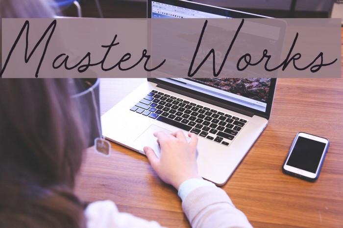 Master Works Font examples