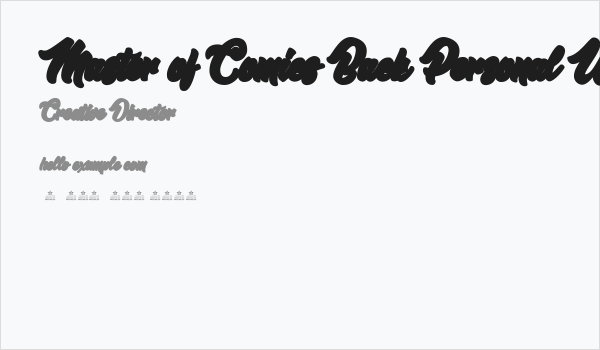 Master of Comics Back Personal Use  Business Card