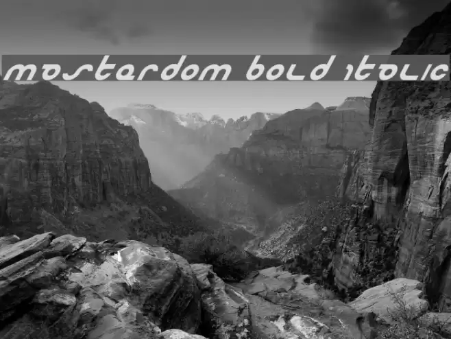 Masterdom Bold Italic Font examples