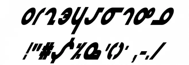 Masterdom Condensed Bold Italic Font OTHER CHARS