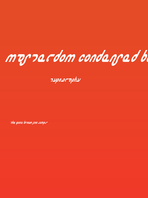 Masterdom Condensed Bold Italic Poster