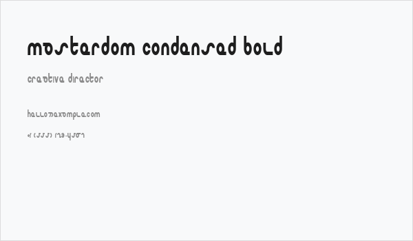 Masterdom Condensed Bold Business Card