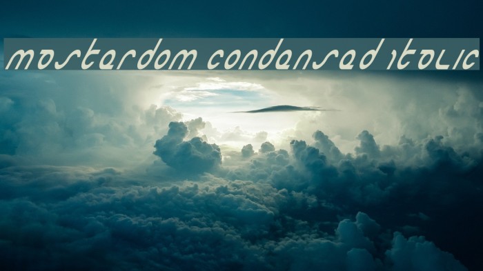 Masterdom Condensed Italic Font examples