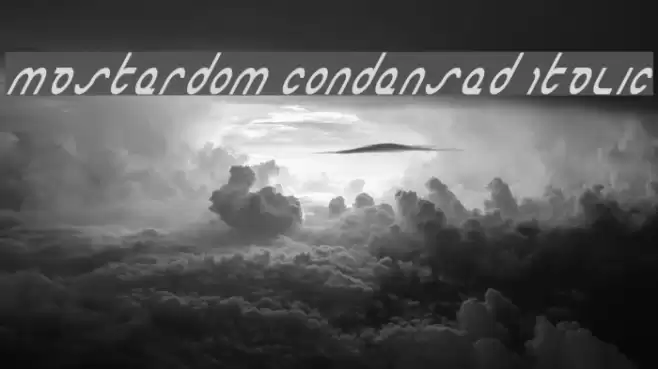Masterdom Condensed Italic Fuentes examples