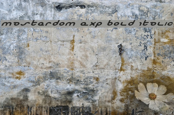 Masterdom Exp Bold Italic Font examples