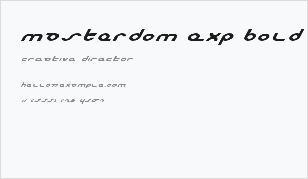 Masterdom Exp Bold Italic Business Card