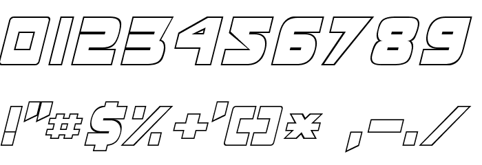 Masterforce Hollow Font OTHER CHARS