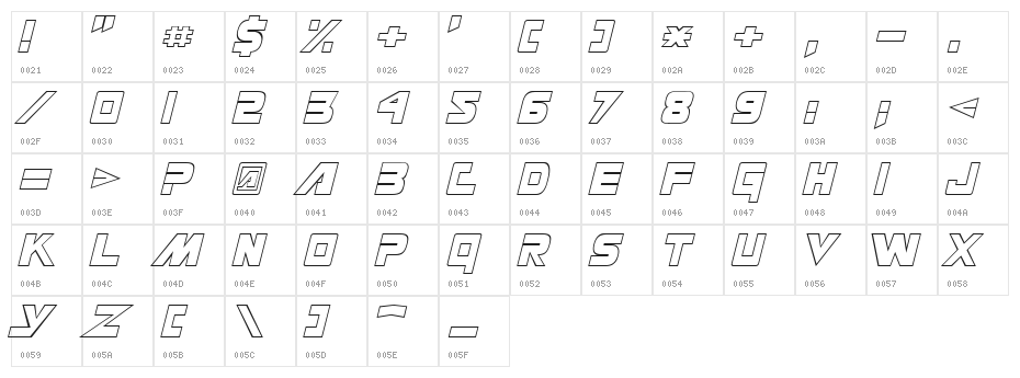 Masterforce Hollow Character Map