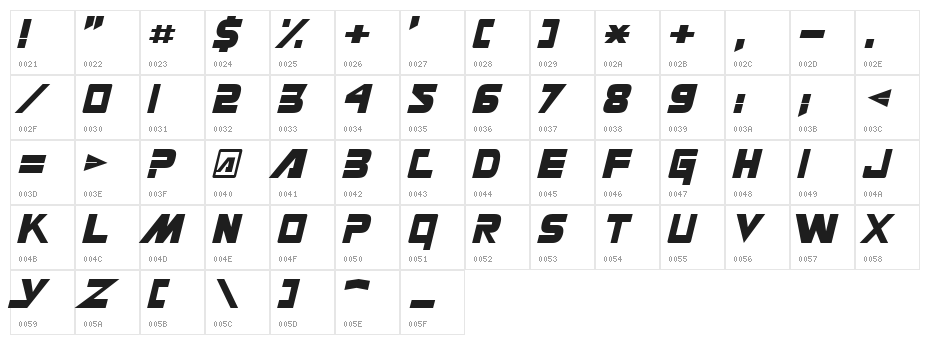 Masterforce Solid Character Map