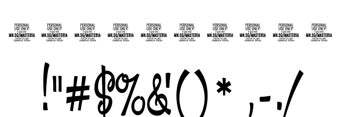 Masteria Script PERSONAL USE Bold Font OTHER CHARS
