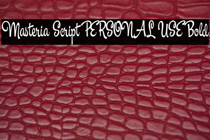 Masteria Script PERSONAL USE Bold Example 2