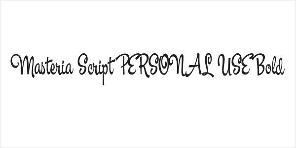 Masteria Script PERSONAL USE Bold Logo