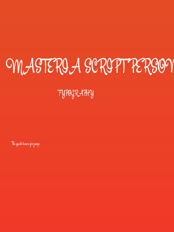 Masteria Script PERSONAL USE Bold Poster
