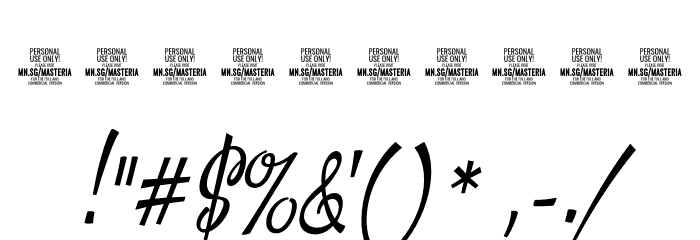 Masteria Script PERSONAL USE Italic Font OTHER CHARS