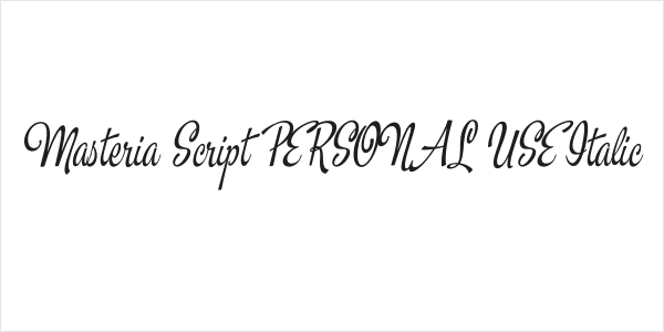 Masteria Script PERSONAL USE Italic Logo