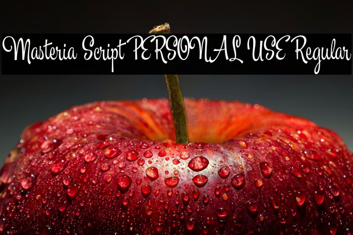 Masteria Script PERSONAL USE Regular Example 1