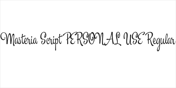 Masteria Script PERSONAL USE Regular Logo