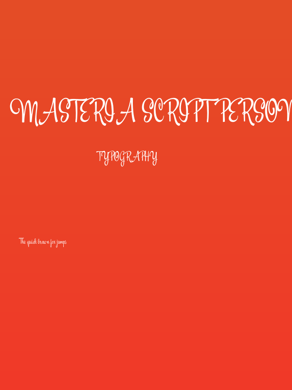 Masteria Script PERSONAL USE Regular Poster