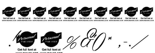 Masterics Personal Use Font OTHER CHARS